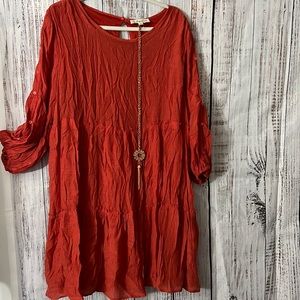 NWT 2X burnt orange flowy dress